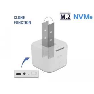   Delock M.2 dokkoló állomás 2 db. M.2 NVMe PCIe SSD-hez klón funkcióval (63331)