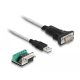 Delock USB 2.0 A-típusú adapter   1 x soros RS-422/485 apa 6 tűs terminal blockkal 5 V 1,8 m