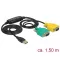 Delock Adapter, USB 2.0 A-típusú > 2 db soros DB9 RS-232 (63466)