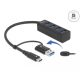 Delock 4 Port USB 3.2 Gen 1 Hub USB Type-C  vagy A-típusú USB konnektorral (63828)