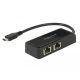 Delock Adapter SuperSpeed USB (USB 3.1 Gen 1) USB Type-C  csatlakozódugóval > 2 x Gigabit LAN 10/100 (63927)