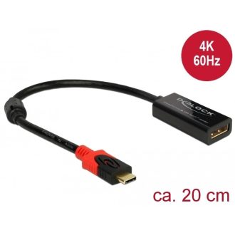   Delock DisplayPort átalakító USB Type-C  kijelzohöz 4K 60 Hz (63928)
