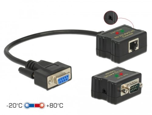 Delock Bovíto RS-232 DB9 anya RJ45 anya - RS-232 DB9 apa RJ45 anya ESD védelem 1200 m távolságban sz