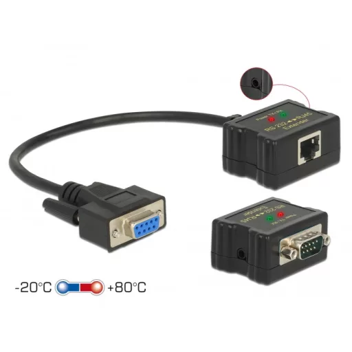 Delock Bovíto RS-232 DB9 anya RJ45 anya - RS-232 DB9 apa RJ45 anya ESD védelem 1200 m távolságban sz (63934)