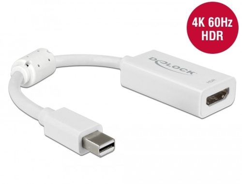 Delock Mini DisplayPort 1.4 adapter HDMI 4K 60 Hz-hez HDR funkcióval passzív fehér