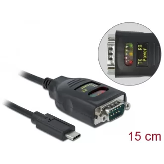   Delock Átalakító USB Type-C    1 x Soros RS-232 DB9 15 kV ESD védelemmel (64038)