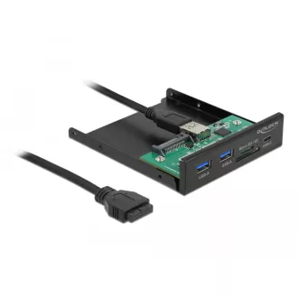   Delock 3.5 , 3.2 Gen 1 USB elülső panel 1 x USB Type-C  + 2 x A-típusú USB + SD és Micro SD csatlako (64058)