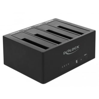   Delock USB 3.0 Dokkoló állomás 4 db. SATA HDD / SSD számára klón funkcióval (64063)
