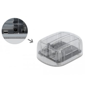   Delock USB Type-C  Dokkoló Állomás 2 x SATA HDD / SSD számára, átlátszó (64090)