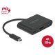 Delock USB Type-C  adapter 4K 30 Hz   s HDMI-hez A- és USB Type-C  PD porttal (64091)