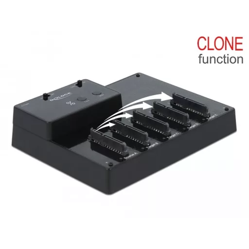 Delock USB 3.0 Dokkoló és klónozó állomás 5 x 2.5  SATA HDD / SSD-hez (64098)