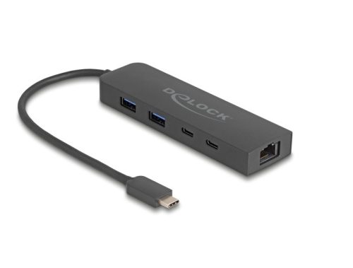 Delock 10 Gbps USB hub 2,5 Gigabit LAN porttal és PD 85 Watt (64110)