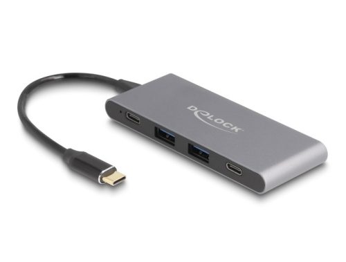 Delock 4 portos USB Type-C  Hub 2 x A-típusú USB és 2 x USB Type-C  10 Gbps (64111)