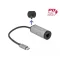 Delock Szürke USB Type-C  adapter tápellátó portos Gigabit LAN-hez (64116)