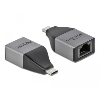   Delock USB Type-C  adapter Gigabit LAN 10/100/1000 Mbps   kompakt kialakítású (64118)
