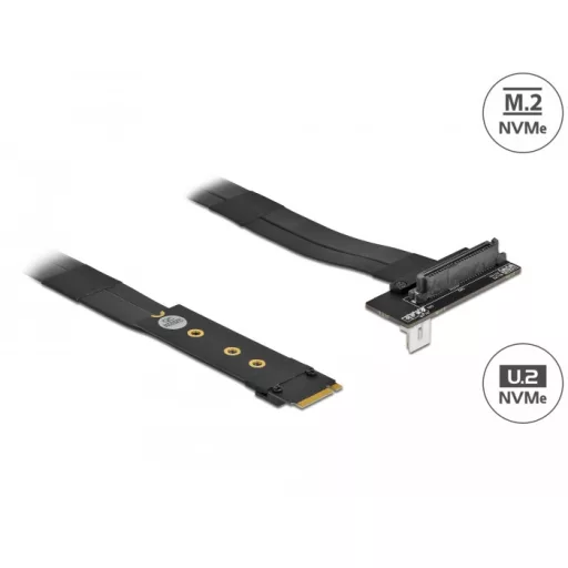 Delock M.2 kulcs M - U.2 SFF-8639 NVMe adapter hajlított 20 cm hosszú kábellel (64135)