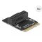 Delock Adapter M.2 kulcs A+E apa - M kulcs csatlakoztató karral megdöntött (64137)