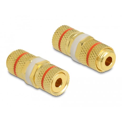 Delock Audio csatlakozókat összekötő adapter installációhoz, piros gyűrűvel (64143)