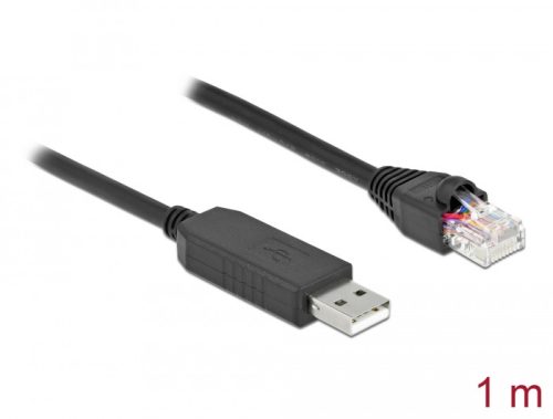 Delock Soros kapcsolati kábel FTDI chipszettel, USB 2.0 A-típusú apa - RS-232 RJ45 apa, 1 m hosszú,