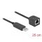 Delock Soros kapcsolati kábel FTDI chipszettel, USB 2.0 A-típusú apa - RS-232 RJ45 anya, 25 cm hossz (64162)