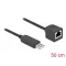Delock Soros kapcsolati kábel FTDI chipszettel, USB 2.0 A-típusú apa - RS-232 RJ45 anya, 50 cm hossz (64163)