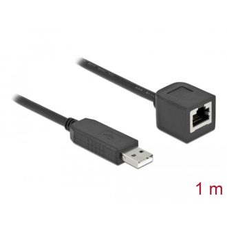   Delock Soros kapcsolati kábel FTDI chipszettel, USB 2.0 A-típusú apa - RS-232 RJ45 anya, 1 m hosszú, (64164)