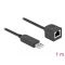 Delock Soros kapcsolati kábel FTDI chipszettel, USB 2.0 A-típusú apa - RS-232 RJ45 anya, 1 m hosszú, (64164)