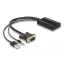 Delock HDMI VGA adapter audió funkcióval 25 cm (64172)
