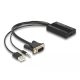 Delock HDMI VGA adapter audió funkcióval 25 cm