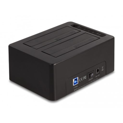 Delock USB duális dokkoló állomás 2 db. SATA HDD / SSD számára klónozó és törlő funkcióval (64187)