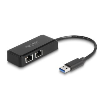 Delock A-típusú USB adapter   2 x Gigabit LAN (64194)