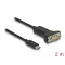 Delock Adapter USB Type-C - 1 x soros RS-232 D-Sub 9 tűs apa anyacsavarokkal 2 m (64196)
