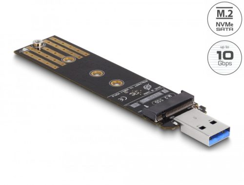 Delock Combo Converter M.2 NVMe PCIe vagy SATA SSD USB 3.2 Gen 2-vel