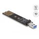 Delock Combo Converter M.2 NVMe PCIe vagy SATA SSD USB 3.2 Gen 2-vel