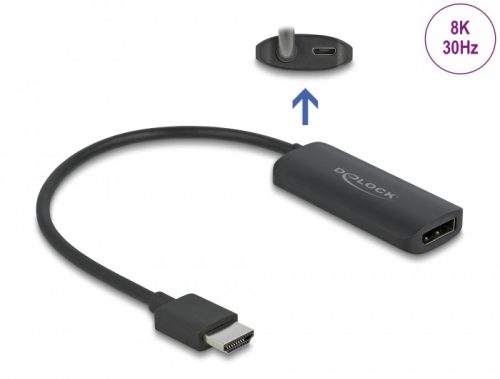 Delock Adapter HDMI-A dugó a DisplayPort aljzathoz 8K (64213)