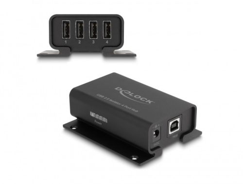 Delock 4 portos USB 2.0 izolátor hub 5 kV izolációval adatvonalakhoz (64226)