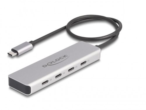 Delock USB 10 Gbps USB Type-C  hub 4 x USB Type-C  anya csatlakozóval és 35 cm hosszú csatlakozó kábellel (64231)