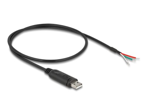 Delock Adapter kábel A-típusú USB 2.0 - soros RS-485 3 nyílt vezetékvéggel 0,5 m (64242)