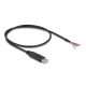 Delock Adapter kábel A-típusú USB 2.0 - soros RS-485 3 nyílt vezetékvéggel 0,5 m (64242)