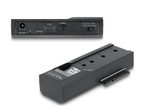 Delock USB Type-C  átalakító 1 db. M.2 SSD vagy 1 db. SATA SSD / HDD (64253)