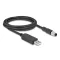 Delock M8 Soros csatlakozású kábel FTDI chip készlettel, A-típusú USB 2.0 apa - M8 RS-232 apa A-kódolású 3 tűs 1,8 m fekete (64258)