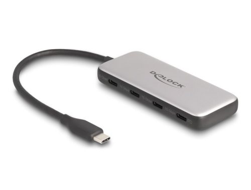 Delock USB 10 Gbps USB Type-C  Hub 4 x USB Type-C  anyával és PD 85 Watt (64261)