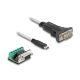 Delock USB Type-C -típusú adapter   1 x soros RS-422/485 apa 6 tűs terminal blockkal 5 V 0,5 m