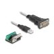 Delock USB 2.0 A-típusú adapter   1 x soros RS-422/485 apa 6 tűs terminal blockkal 5 V 0,5 m