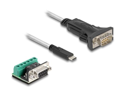 Delock USB 2.0 A-típusú adapter   1 x soros RS-422/485 apa 6 tűs terminal blockkal 5 V 2 m