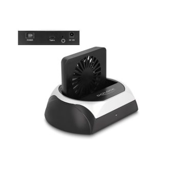  Delock USB 10 Gbps dokkoló állomás 2.5  / 3.5  SATA HDD / SSD vagy M.2 NVMe PCIe, illetve SATA SSD ventillátorral (64280)