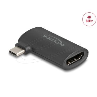   Delock Adapter USB Type-C  dugó   HDMI aljzat (DP Alt Mode), 4K, hajlított kialakítás (64289)