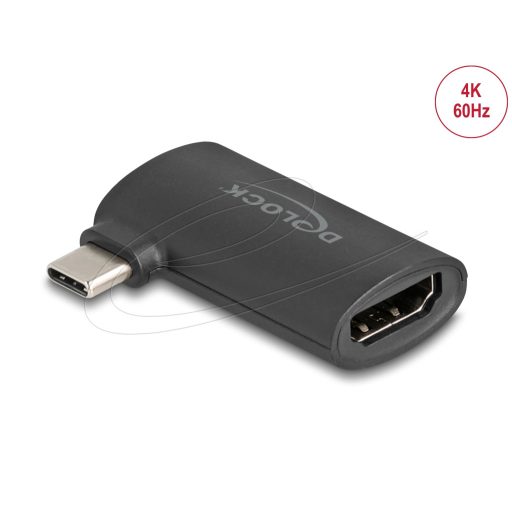 Delock Adapter USB Type-C  dugó   HDMI aljzat (DP Alt Mode), 4K, hajlított kialakítás (64289)
