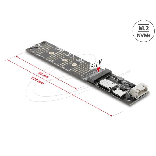 Delock OCuLink   M.2 M kulcsos NVMe SSD átalakító (64291)