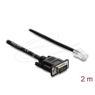   Delock Soros RS-232/422/485 átalakító kábel Sub-D 9 tűs csatlakozó dugó   RJ45 csatlakozó dugó 2 m (64296)